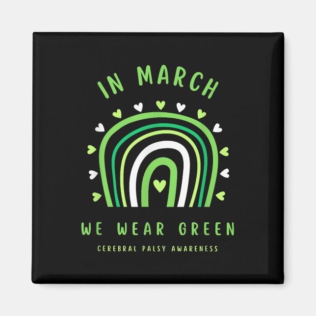 I mars Bäror vi Grönten Cerebral Palsy Awareness Magnet (Framsidan)