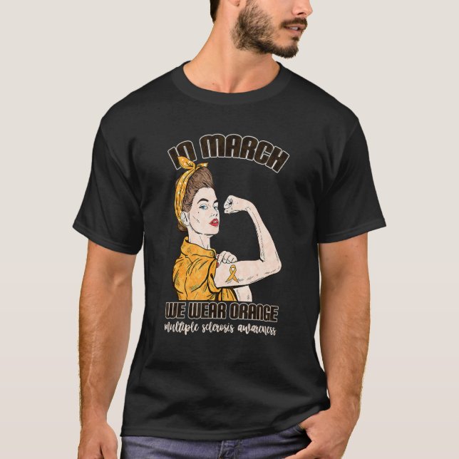 I mars Bäror vi Orange Många Sclerosis Awar T Shirt (Framsida)