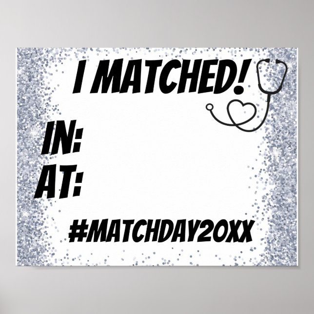 I Matched! Match Day Party Photo Prop Poster (Framsidan)