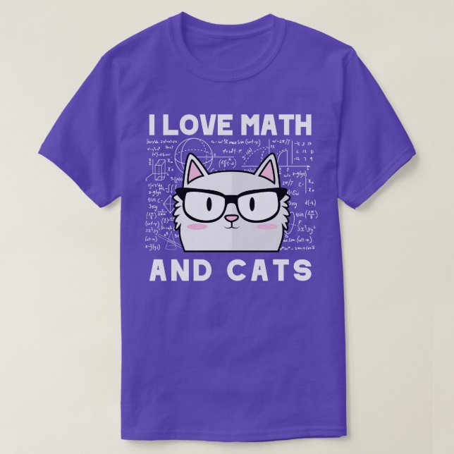 I Math och Cats Cute Kattunge Kattdjur Cat Lover M T Shirt (Design framsida)