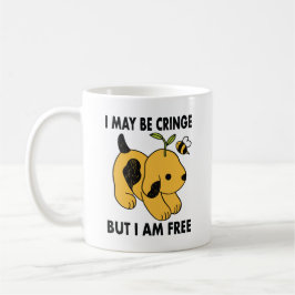 I May Be Cringe But I am Free Cute Puppy Kaffemugg