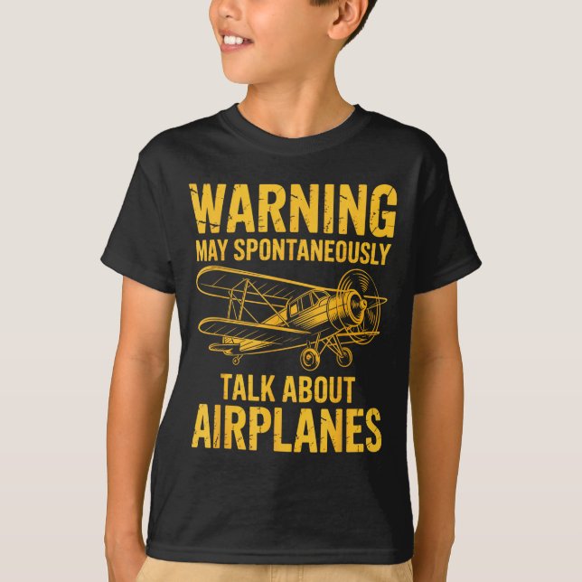 I May Sntaneously Talk About Airplanes Funny Airpl T Shirt (Framsida)