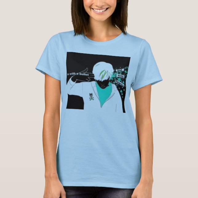 I med en kula ut med hjärtor t shirt (Framsida)