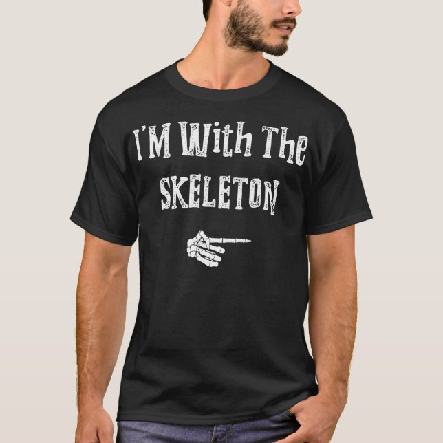 I med Skeleton Halloween Costume Funny Par T Shirt (Framsida)