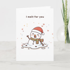 I Melt for You Cute Puchi Dōshi Snowman Kort