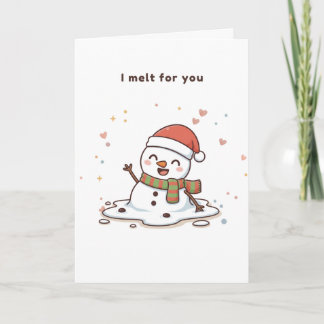 I Melt for You Cute Puchi Dōshi Snowman Kort