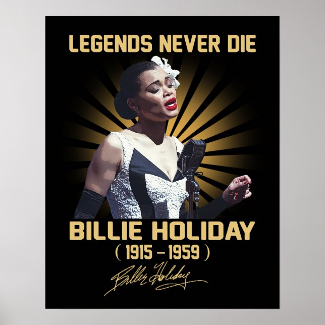 I Memorials Billie Helgdag Music Legend Poster (Framsidan)