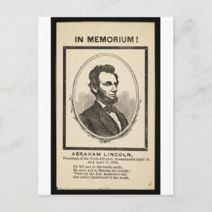 I Memoriam! Abraham Lincoln, president för Uni Vykort