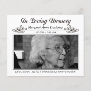 I Memoriam Loving Memory Funeral Photo Hand Out Flygblad