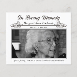 I Memoriam Loving Memory Funeral Photo Hand Out Flygblad