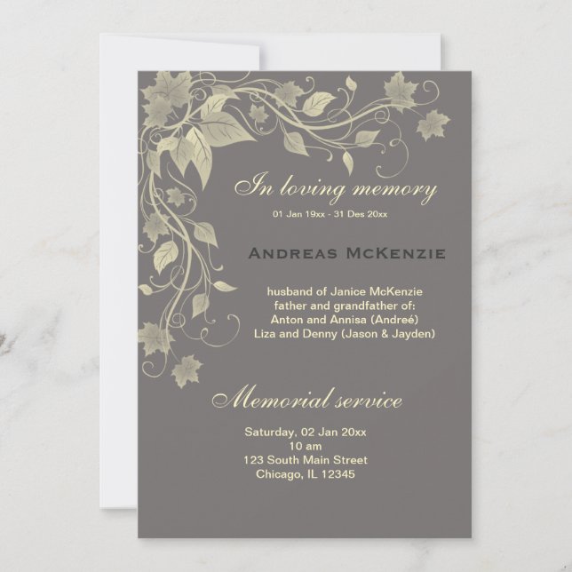 I Memoriam Meddelande (Framsida)