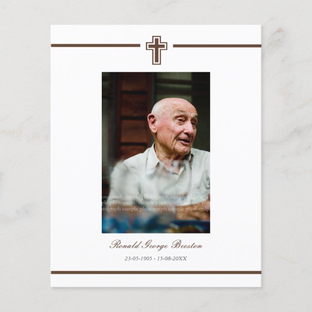 I Memoriam Memory Dödsmeddelande Photo Flygblad (Framsidan)