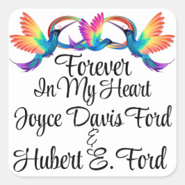 I Memoriam Sticker Fyrkantigt Klistermärke