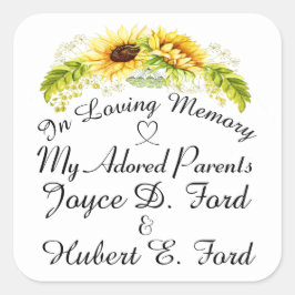 I Memoriam Sticker Fyrkantigt Klistermärke