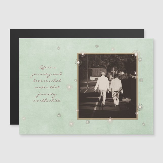 I Memoriam Tribute Reminness Reminisce Reverie Magnetisk Inbjudningskort (Fram/baksida)