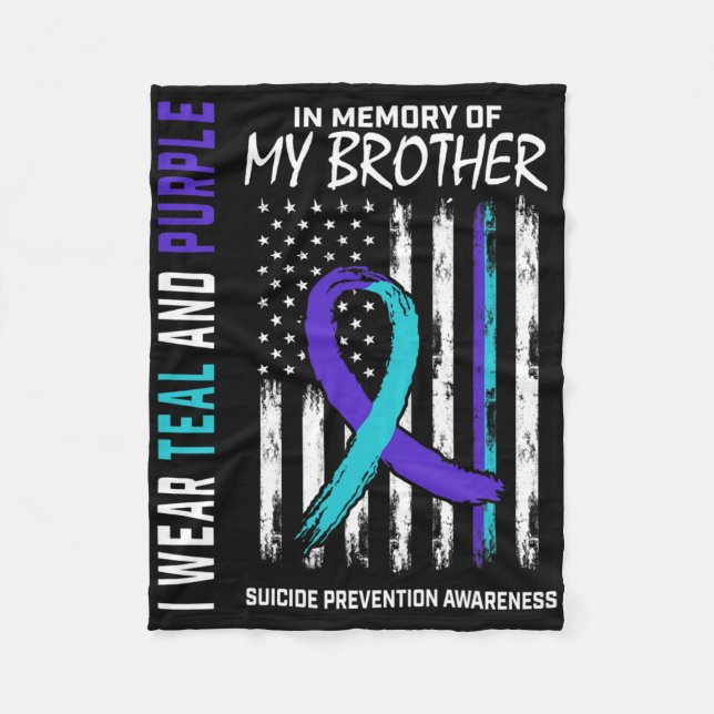 I Memory Brother Suicide Awareness Prevention Ame Fleecefilt (Framsidan)