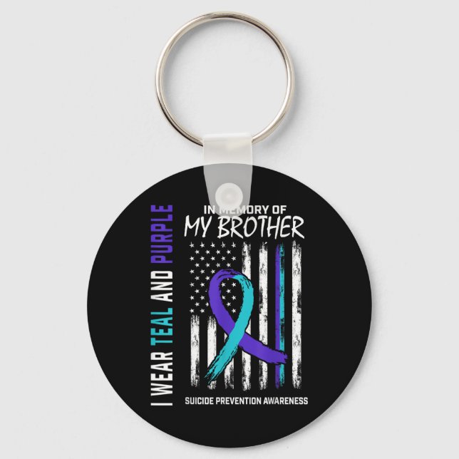 I Memory Brother Suicide Awareness Prevention Ame Nyckelring (Framsida)