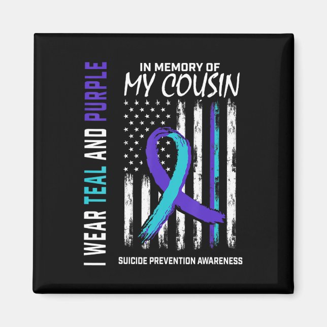 I Memory Cousin Suicide Awareness Prevention Amer Magnet (Framsidan)