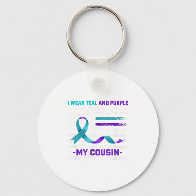 I Memory Cousin Suicide Awareness Prevention Amer Nyckelring (Framsida)