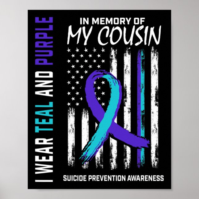 I Memory Cousin Suicide Awareness Prevention Amer Poster (Framsidan)