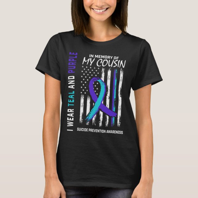 I Memory Cousin Suicide Awareness Prevention Amer T Shirt (Framsida)