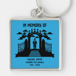 I Memory Female Singers begraver Fyrkantig Silverfärgad Nyckelring