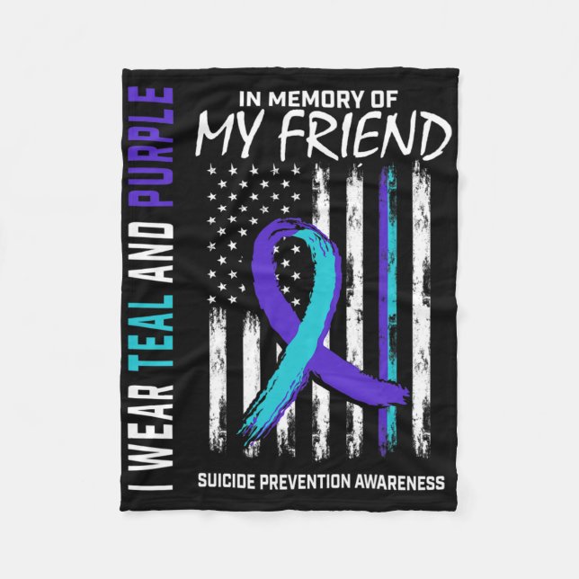 I Memory Friend Suicide Awareness Prevention Amer Fleecefilt (Framsidan)