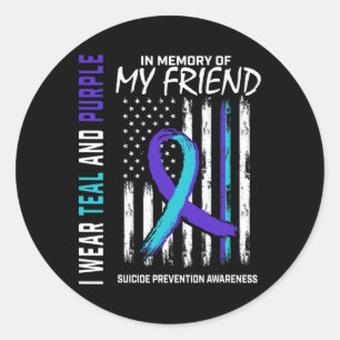 I Memory Friend Suicide Awareness Prevention Amer Runt Klistermärke