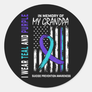 I Memory Grandpa Suicide Awareness Prevention Ame Runt Klistermärke
