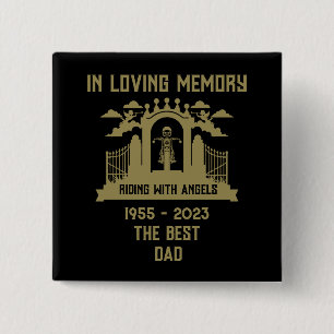 I Memory Motorcykel Rider Biker Funeral Knapp