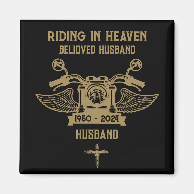 I Memory Motorcykel Rider Biker Funeral Magnet (Framsidan)