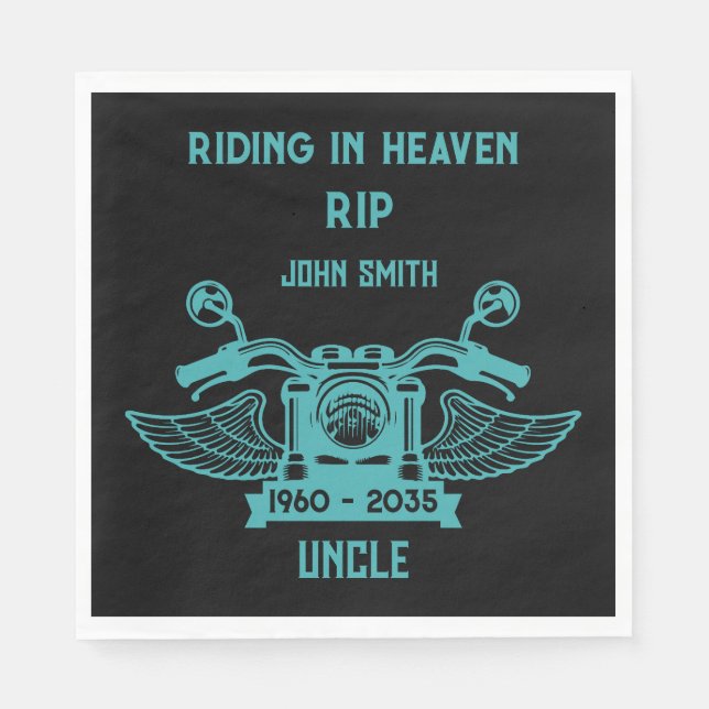 I Memory Motorcykel Rider Biker Funeral Pappersservett (Framsidan)