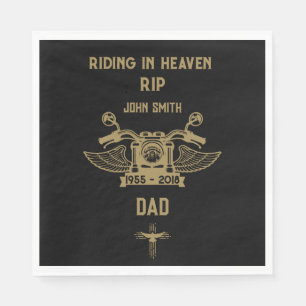 I Memory Motorcykel Rider Biker Funeral Pappersservett