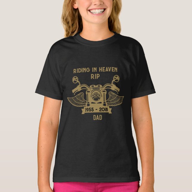 I Memory Motorcykel Rider Biker Funeral T Shirt (Framsida)