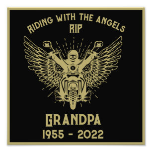 I Memory Motorcykel Rider Funeral Fototryck
