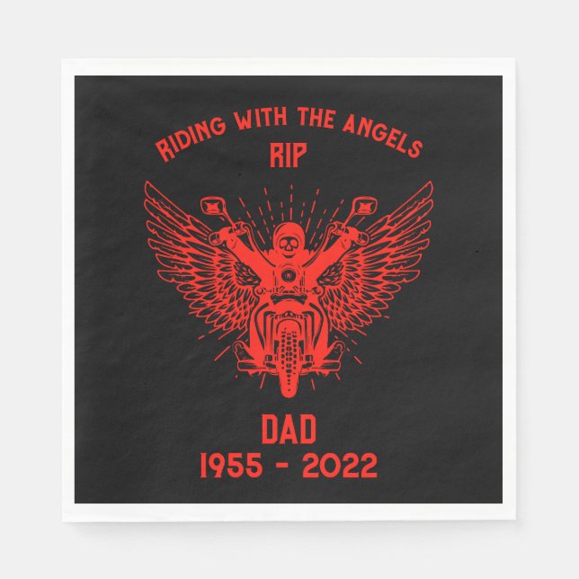 I Memory Motorcykel Rider Funeral Pappersservett (Framsidan)