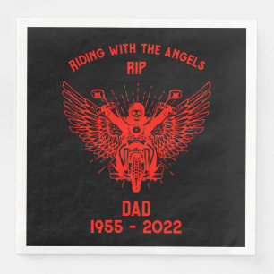 I Memory Motorcykel Rider Funeral Pappersservett