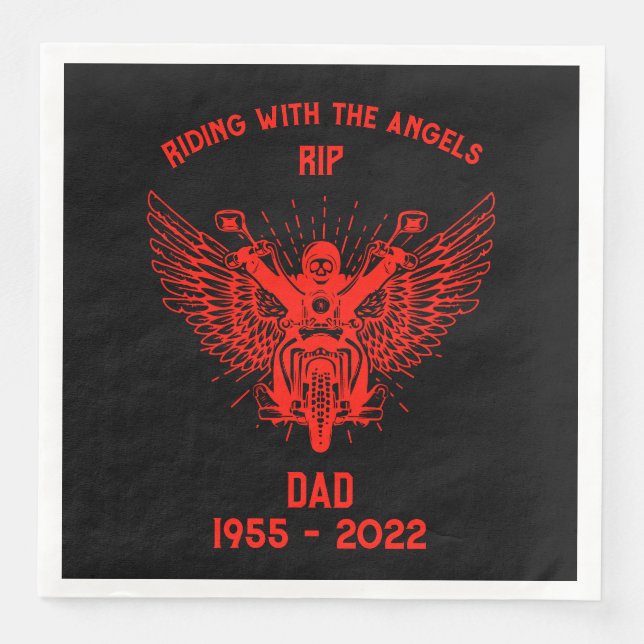I Memory Motorcykel Rider Funeral Pappersservett (Framsida)