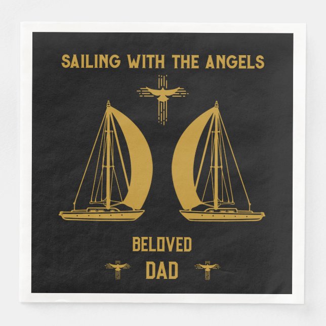 I Memory Sailer Boater Funeral Pappersservett (Framsida)