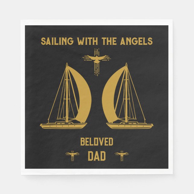I Memory Sailer Boater Funeral Pappersservett (Framsidan)