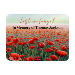 I Memory Veterans Personlig Poppy Fält Magnet