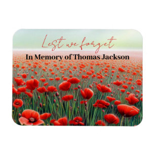I Memory Veterans Personlig Poppy Fält Magnet