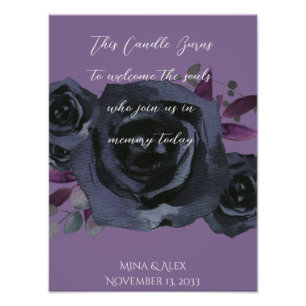 I Memory Watercolor Black Ro Modern Goth Fototryck