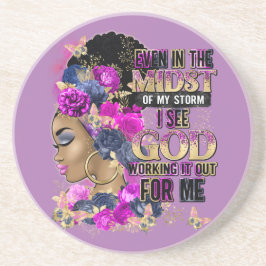 I Midst Queen Black Melanin Woman Brown Skin Underlägg