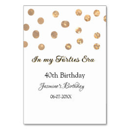 I min 40-årsålder, grattis på födelsedagen bordsnummer