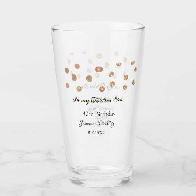 I min 40-årsålder, grattis på födelsedagen glaskopp (Framsida)