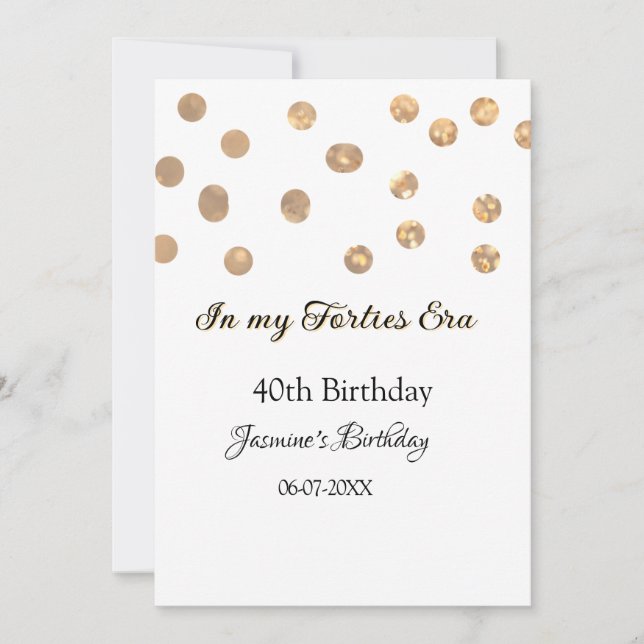 I min 40-årsålder, grattis på födelsedagen inbjudningar (Framsida)