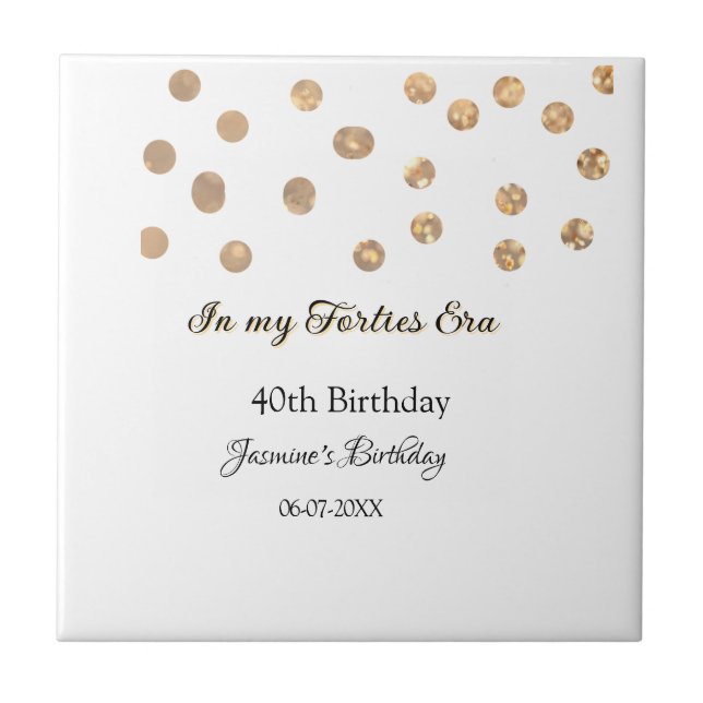 I min 40-årsålder, grattis på födelsedagen kakelplatta (Framsidan)