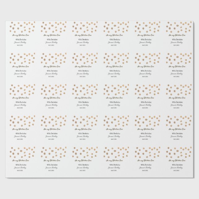 I min 40-årsålder, grattis på födelsedagen presentpapper (Platt)