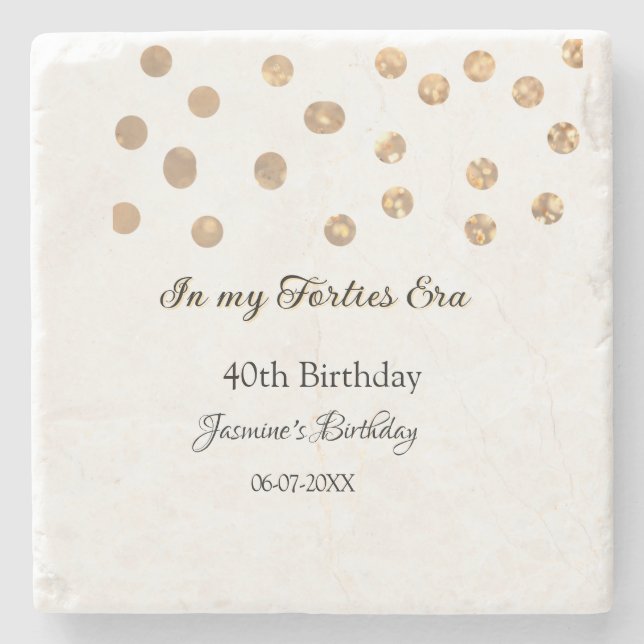 I min 40-årsålder, grattis på födelsedagen stenunderlägg (Framsidan)